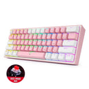 REDRAGON FIZZ RAINBOW K617 RGB MEHANSKA TIPKOVNICA ROZA/BELA - RDEČA STIKALA 6950376706782