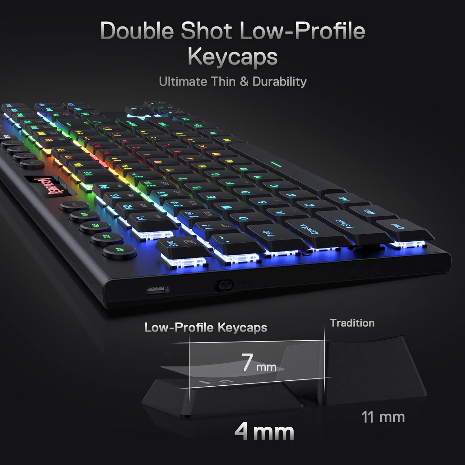 REDRAGON HORUS TKL PRO K621RGB-PRO WIRED & 2.4G & BT RED SWITCH TIPKOVNICA 6950376721037