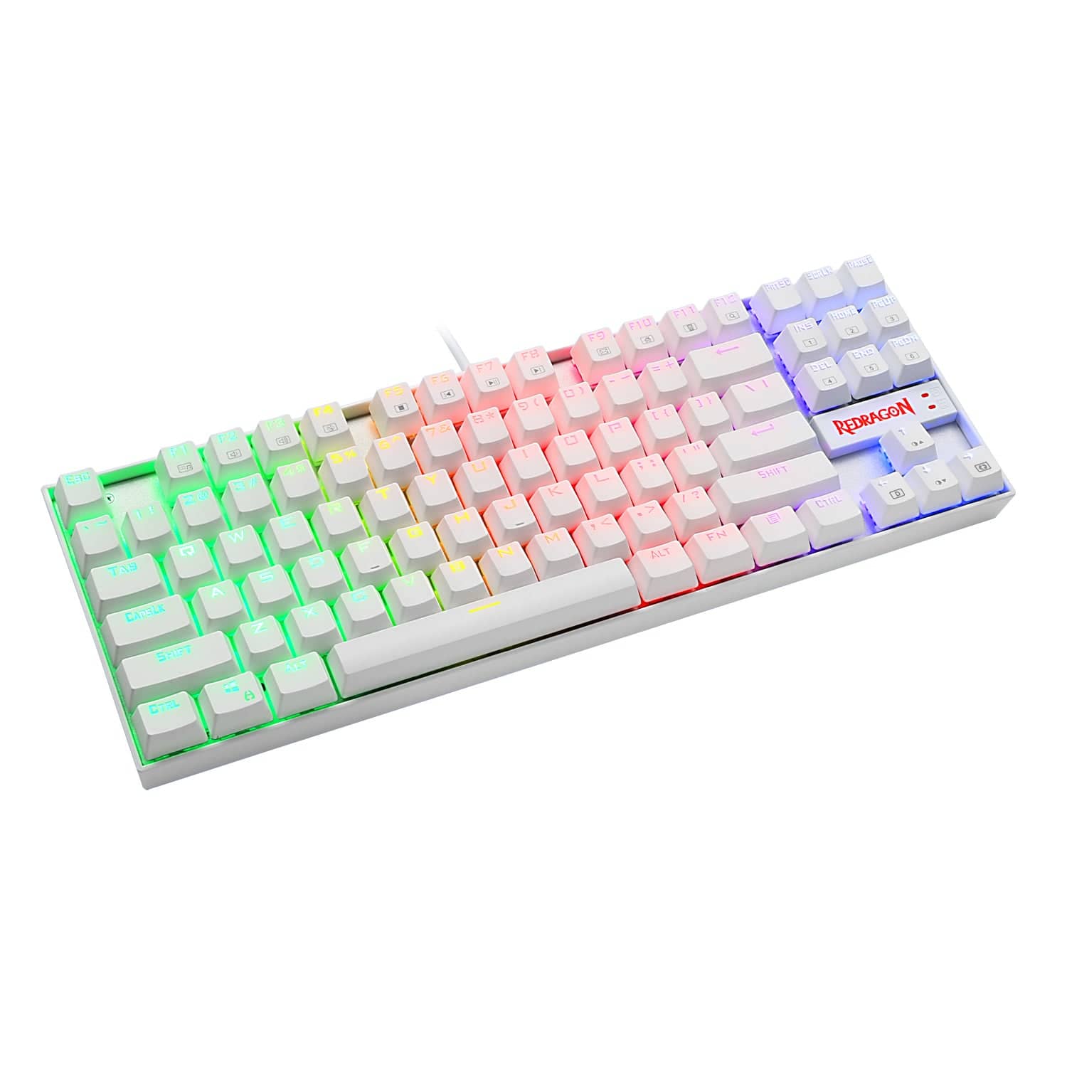 REDRAGON K552 KUMARA RGB GAMING MEHANSKA ŽIČNA TIPKOVNICA BELA - RDEČA STIKALA 6950376716392