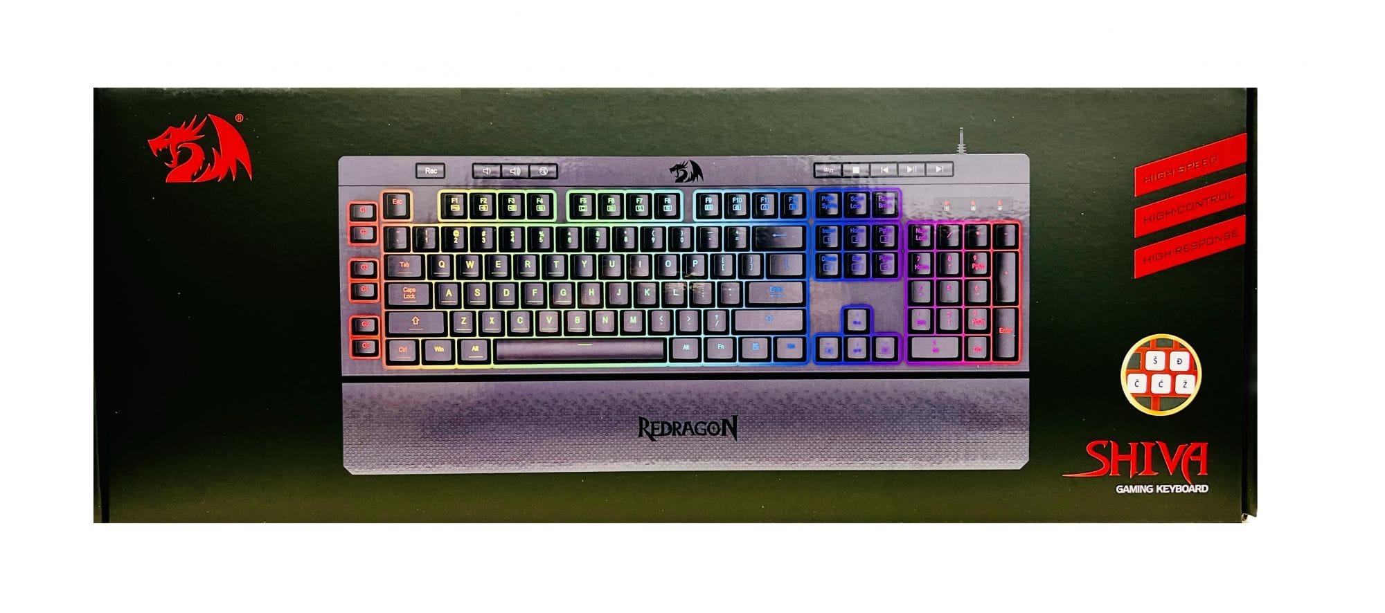 REDRAGON SHIVA K512 RGB TIPKOVNICA SLO/CRO, ČRNA 6950376720832