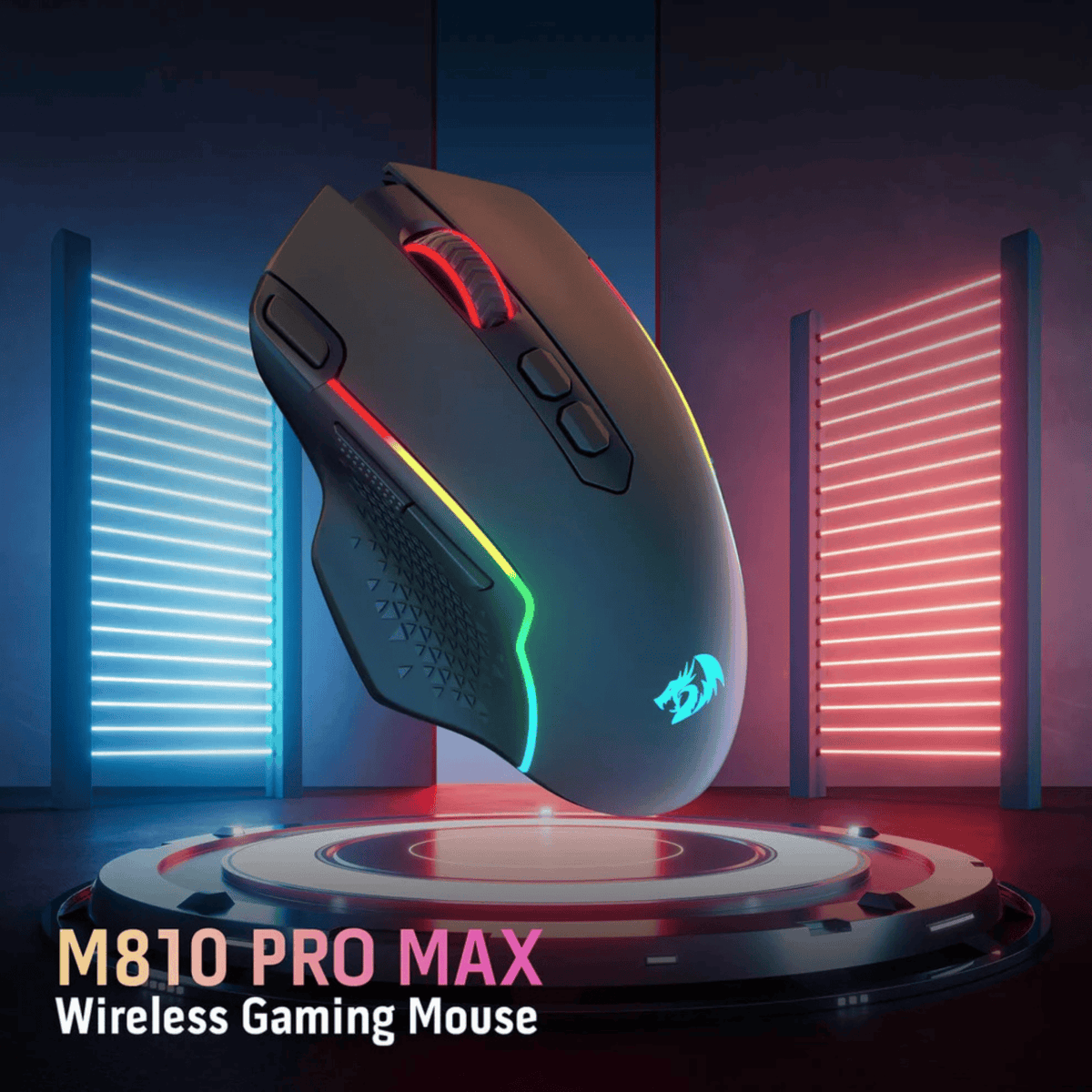 REDRAGON TAIPAN MAX M810 RGB ŽIČNA/2.4G/BT MIŠKA - ČRNA 6950376731302