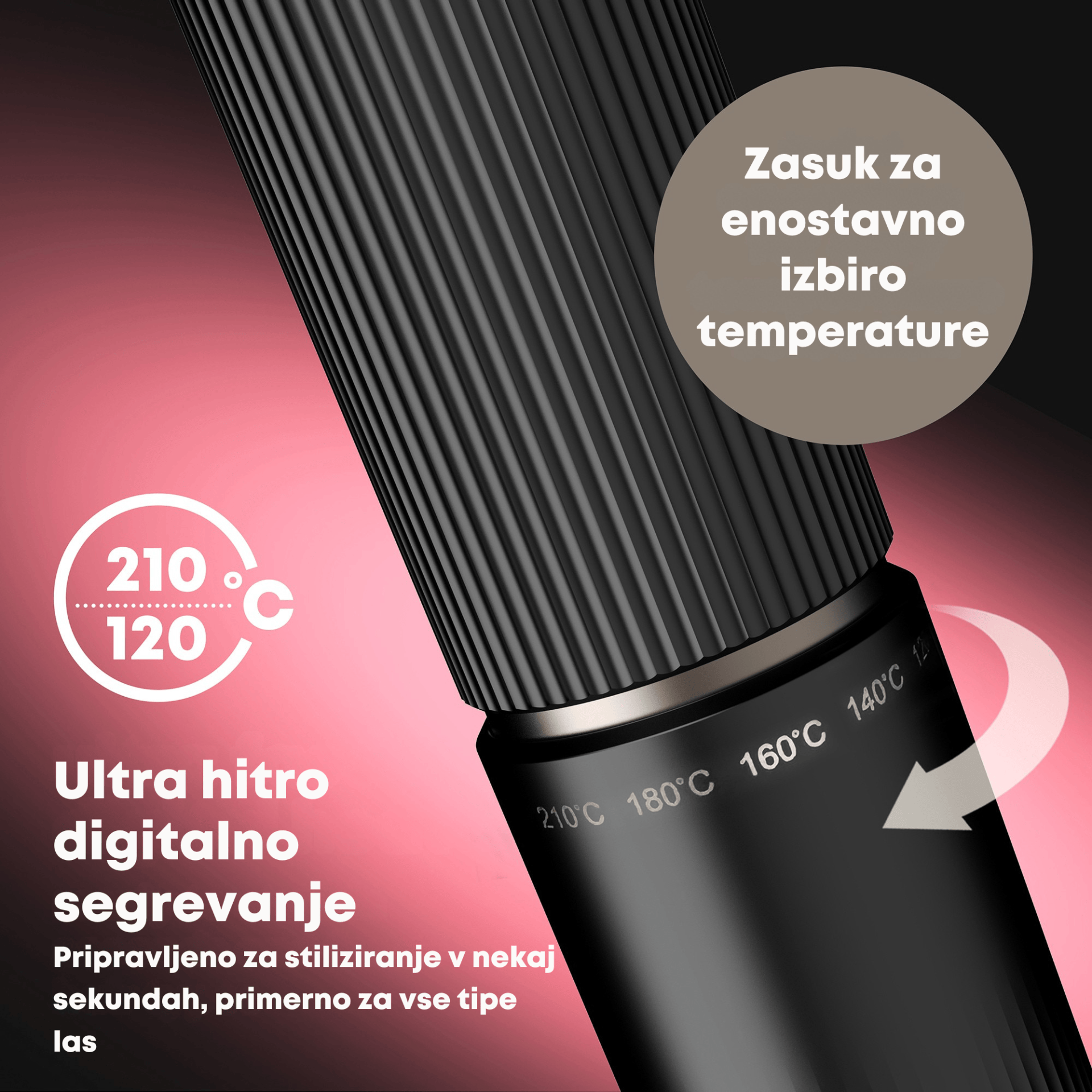 REVAMP EFFORTLESS CURLS - LONG TONG TO-1250 KODRALNIK Z EKSTRA DOLGIM VALJEM 5010777165463