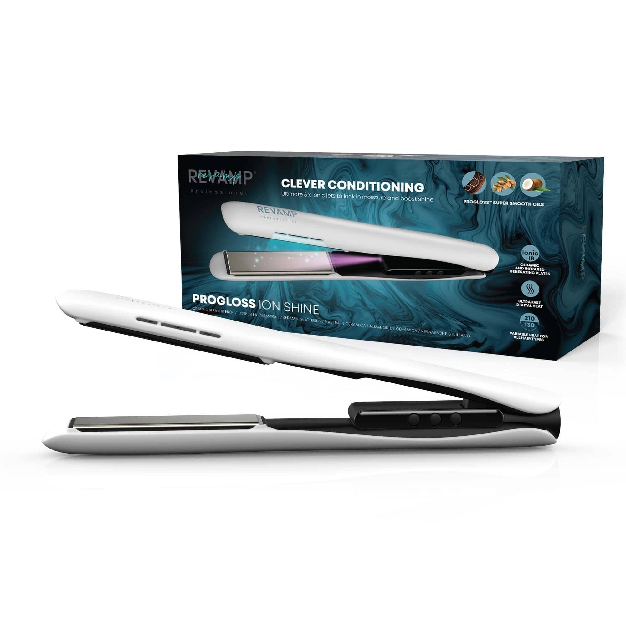 REVAMP PROGLOSS ION SHINE CERAMIC HAIR STRAIGHTENER - ST-1850 - BELE BARVE 5010777157987