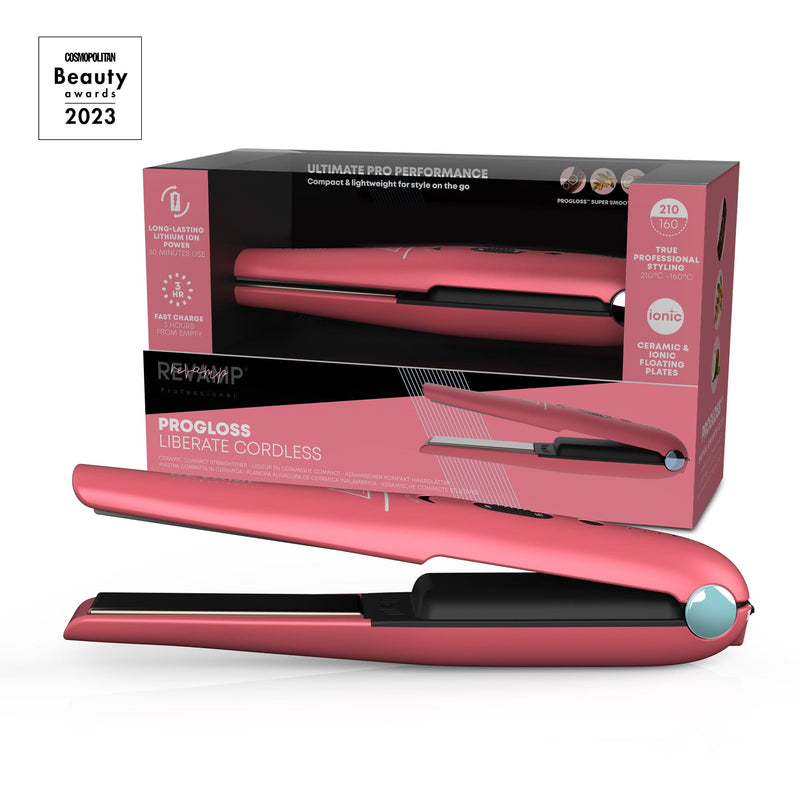 REVAMP PROGLOSS LIBERATE CORDLESS COMPACT ST-1700 BREZŽIČNI LIKALNIK ZA LASE - ROZA BARVE 5010777158281