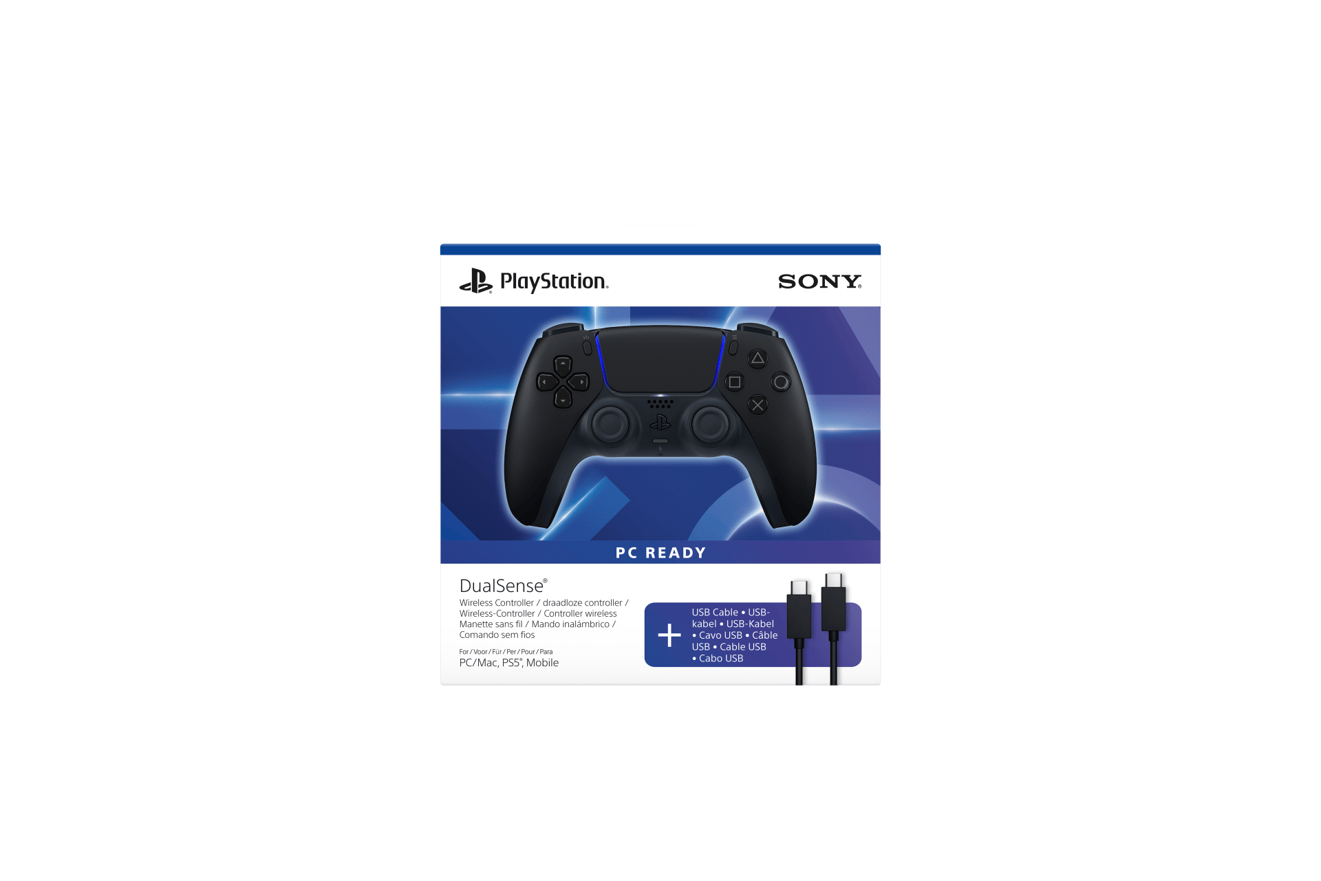 SONY PS5 DualSense midnight black + USB C-C Cable - PC READY brezžični kontroler 711719025979