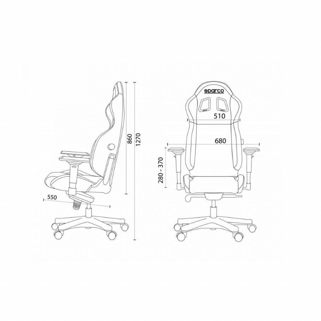 SPARCO GRIP SKY gaming stol črno - svetlo modre barve 8033280311025
