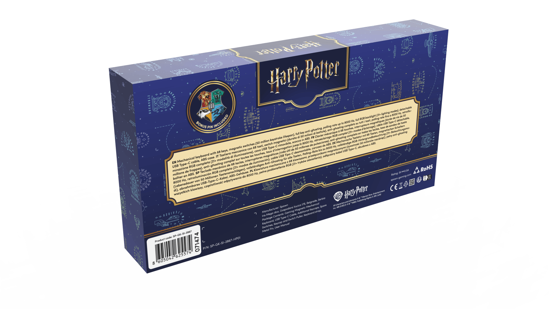 SPAWN MEHANSKA GAMING TIPKOVNICA - HARRY POTTER 8605042625574