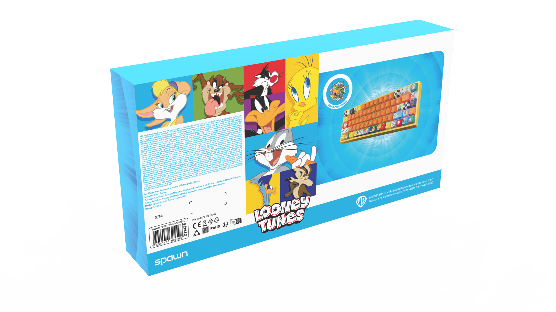 SPAWN MEHANSKA GAMING TIPKOVNICA - LOONEY TUNES 8605042625598