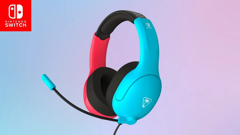TURTLE BEACH NINTENDO SWITCH 2 AIRLITE FIT ŽIČNE SLUŠALKE NEON MODRO RDEČE BARVE 840454400120