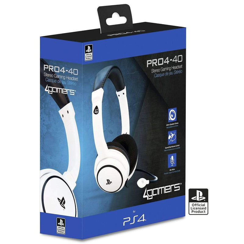 4GAMERS PRO4-40 PS4 STEREO GAMING SLUŠALKE WHITE 5055269705895