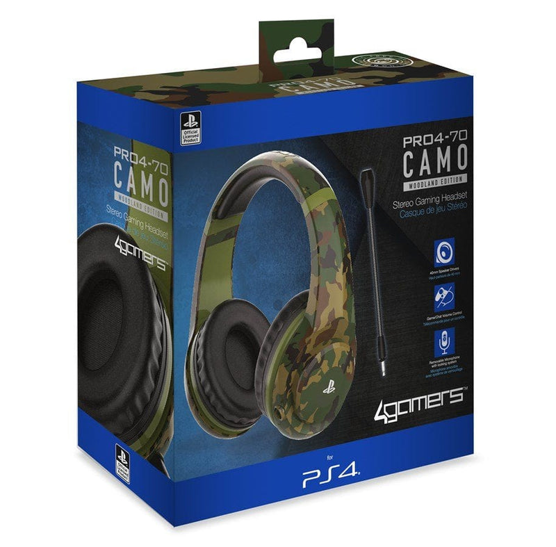 4GAMERS PRO4-70 PS4 STEREO GAMING SLUŠALKE WOODLAND 5055269709411