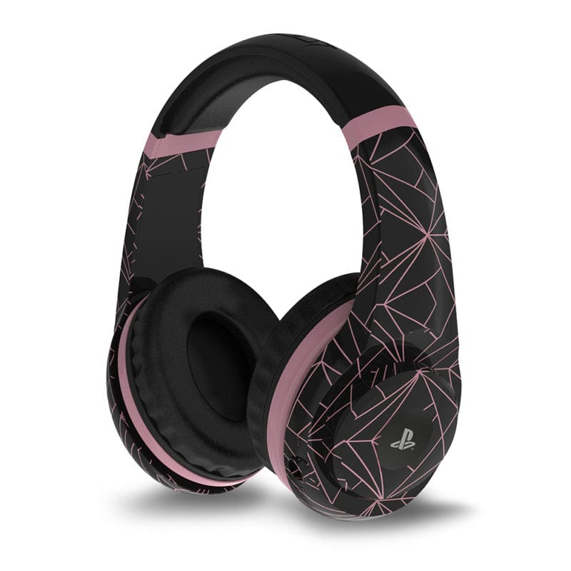 4GAMERS PS4 STEREO GAMING HEADSET ROSE GOLD EDITION - ABSTRACT BLACK 5055269709671