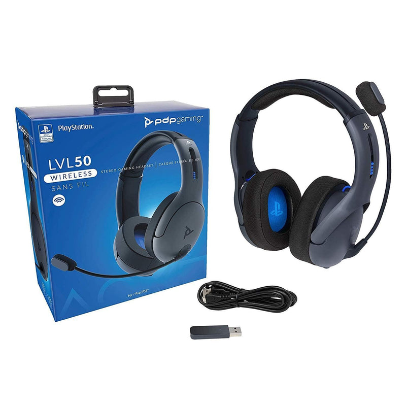 Brezžične slušalke PDP LVL50 Chat Headset za PS4/PS5 sive barve 708056064556