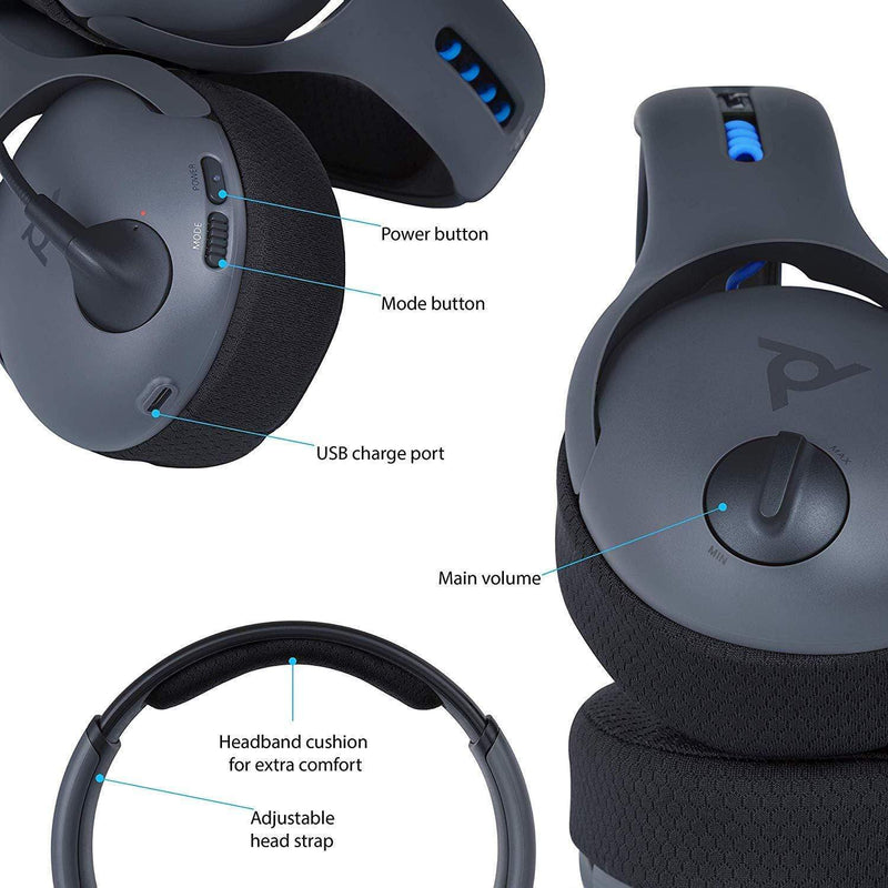 Brezžične slušalke PDP LVL50 Chat Headset za PS4/PS5 sive barve 708056064556