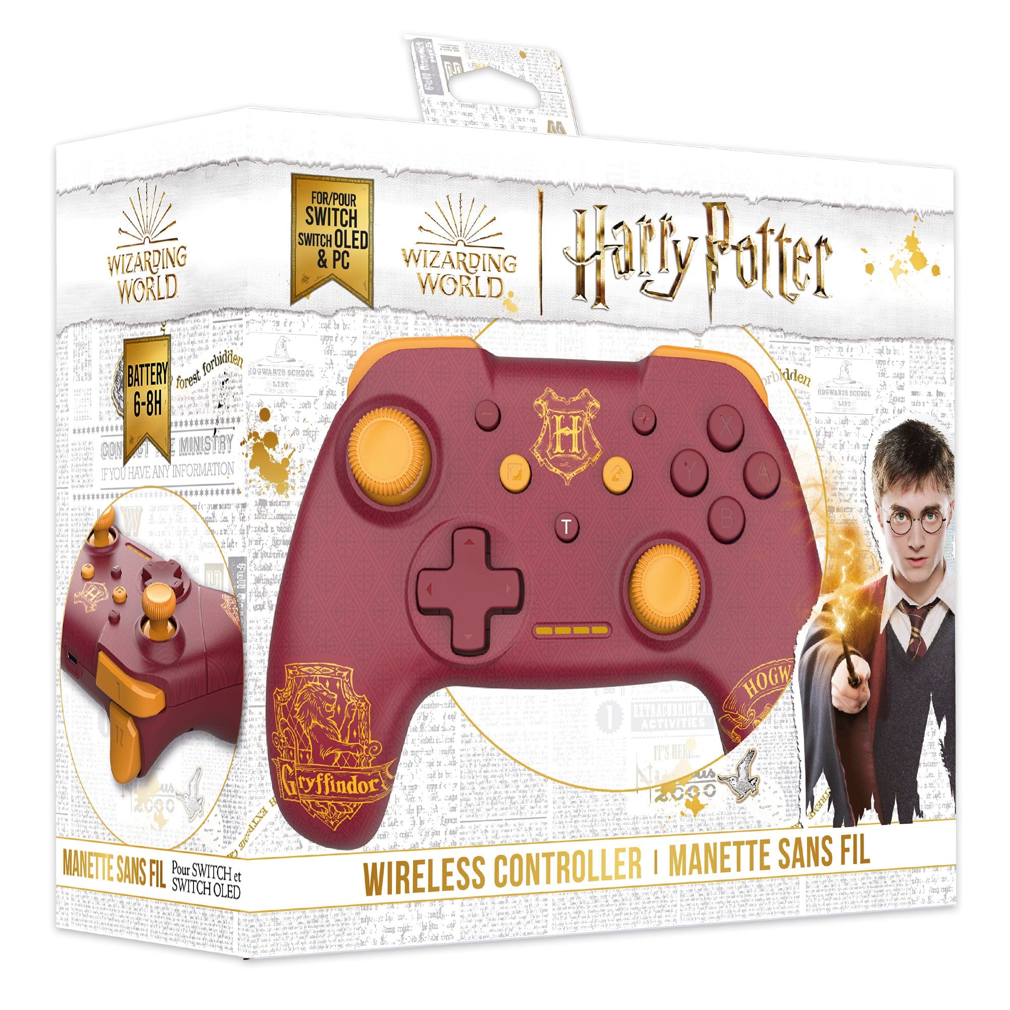 F&G HARRY POTTER - BREZŽIČNI SWITCH KONTROLER - GRYFFINDOR – RDEČE BARVE 3760178625241