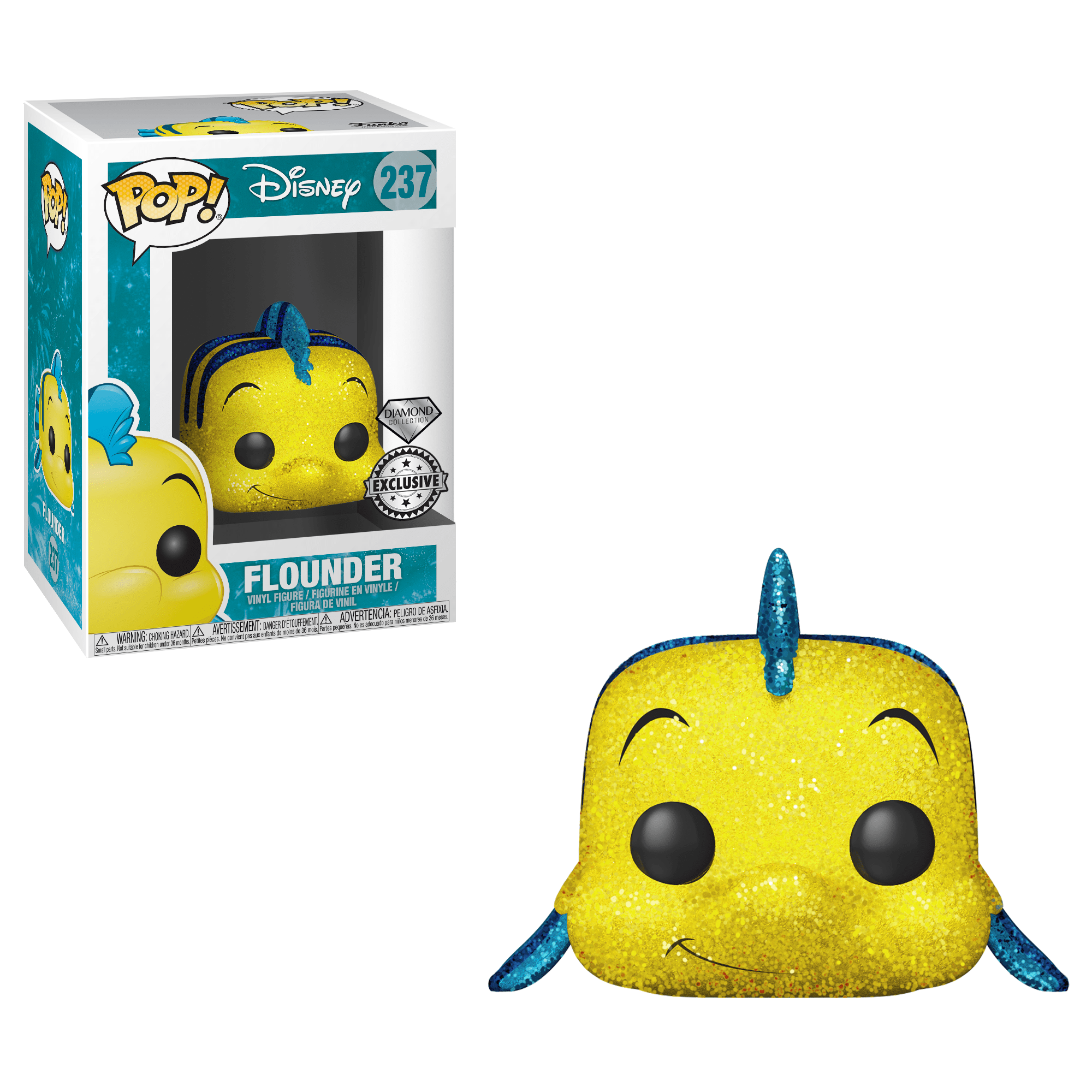 FUNKO POP DISNEY: THE LITTLE MERMAID - FLOUNDER (DIAMOND GLITTER) 889698290647
