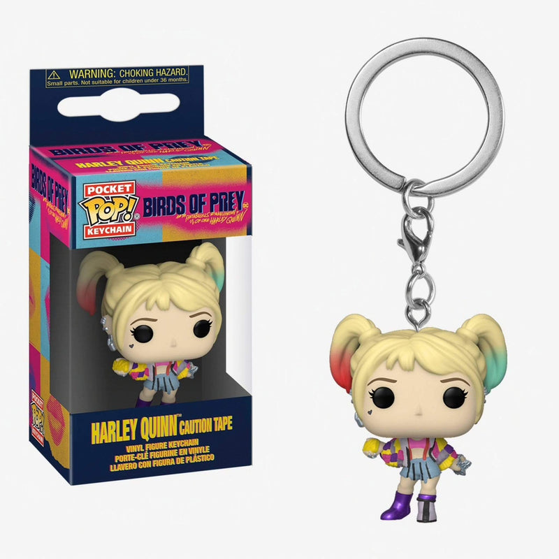 FUNKO POP KEYCHAIN: BIRDS OF PREY- HARLEY QUINN (CAUTION TAPE) 889698443807