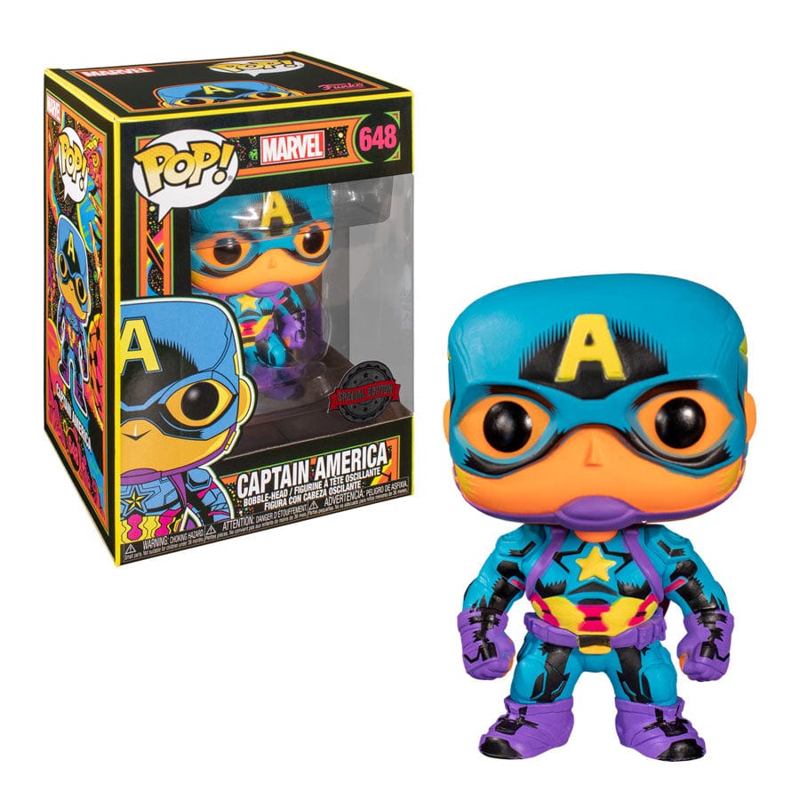 FUNKO POP MARVEL: BLACK LIGHT - CAPTAIN AMERICA (LIMITED AVAILABILITY) 889698488457