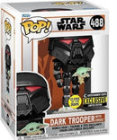 FUNKO POP STAR WARS: THE MANDALORIAN DARK TROOPER WITH GROGU 889698582865