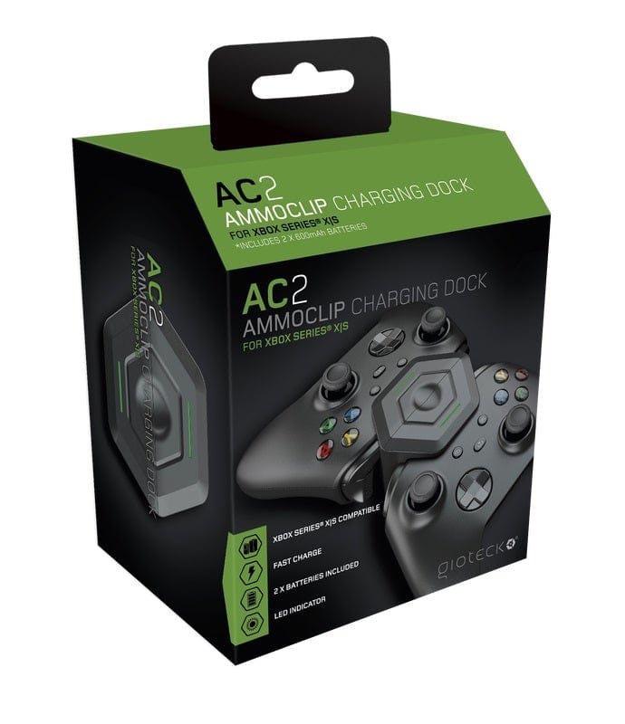 GIOTECK – AC2 AMMO CLIP CHARGING DOCK polnilna postaja z  baterijami 2600mAh za Xbox X/S 812313016520