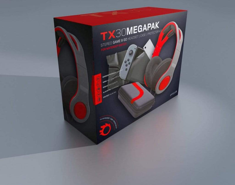 GIOTECK TX30 MEGAPACK žične stereo slušalke za PS4/PS5/XBOX - rdeče/črne barve 812313010580