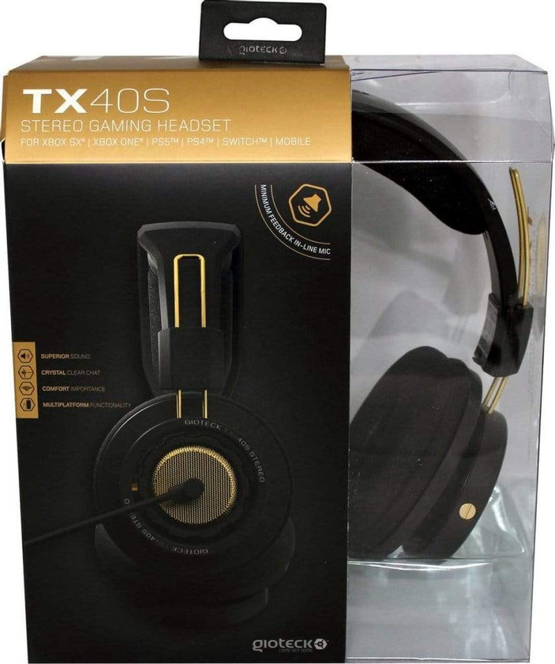 GIOTECK TX40S žične stereo gaming slušalke za PS4/XBOX/PC/SWITCH - črno - bronz barve 812313019279