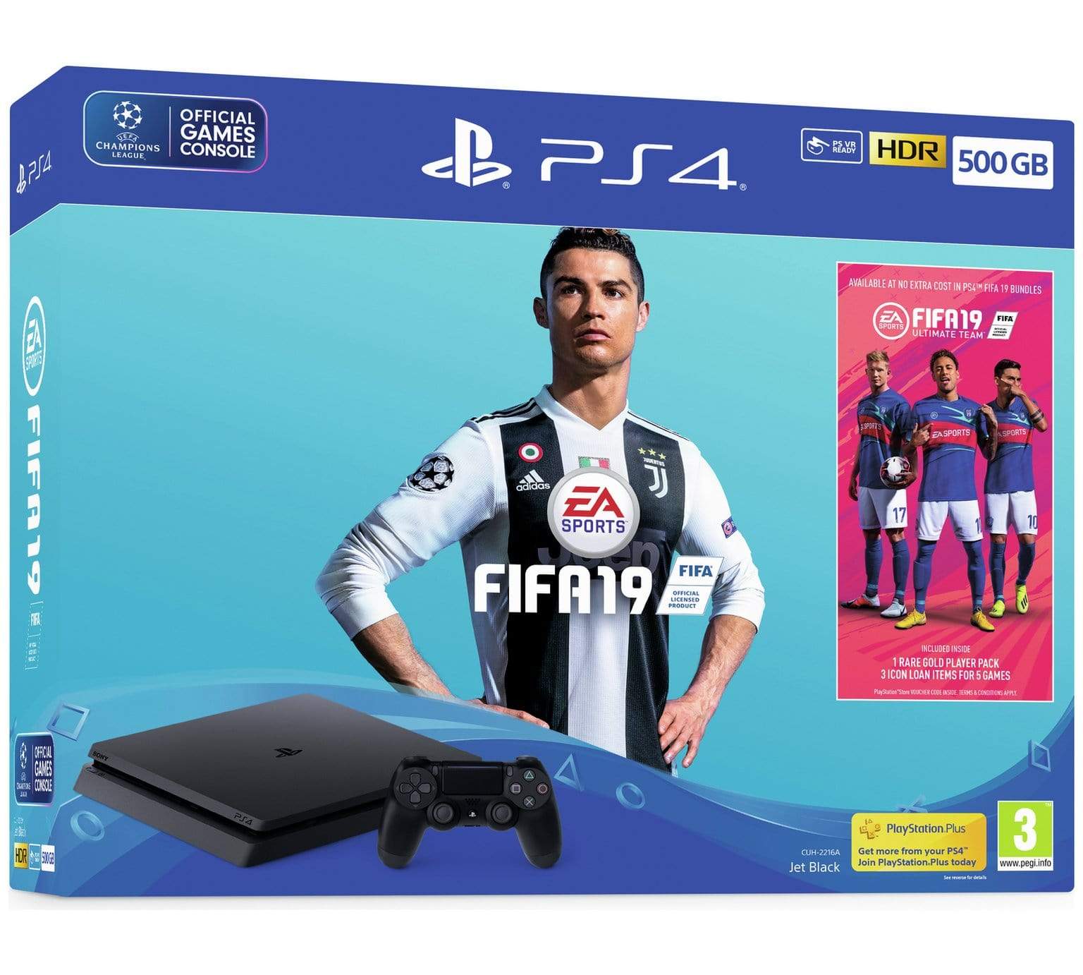 Igralna konzola Playstation 4 500GB + Fifa 19 711719743514