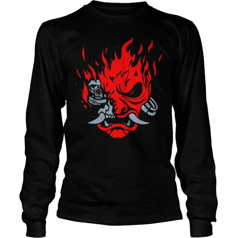 JINX CYBERPUNK 2077 A COOL METAL FIRE LONG SLEEVE TEE ČRNA L 889343134081