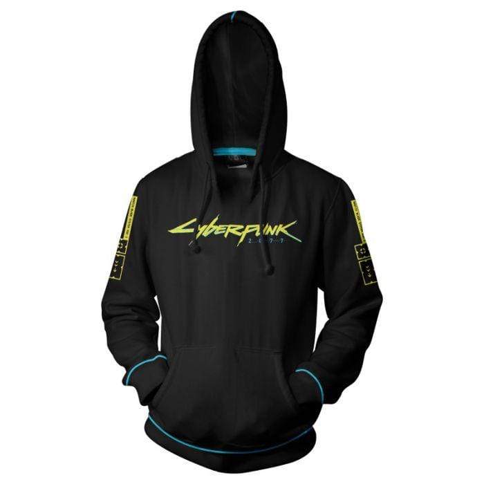 JINX CYBERPUNK 2077 LASER LOGO PULLOVER HOODIE ČRN S 889343134111