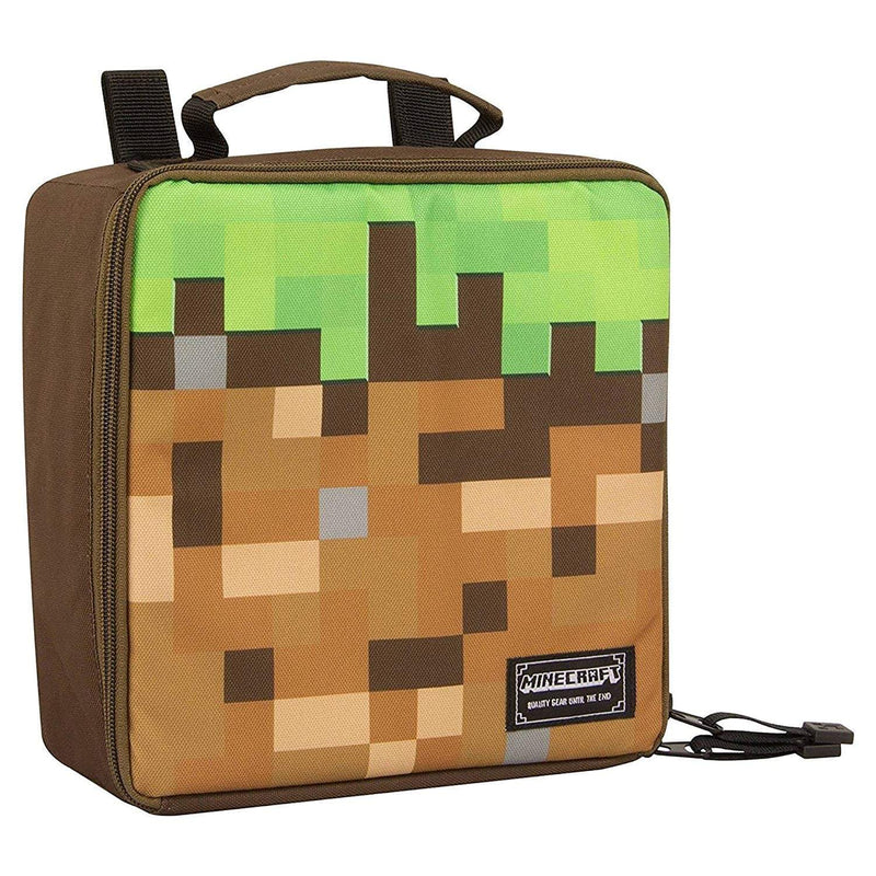 JINX MINECRAFT DIRT BLOCK LUNCH BOX GREEN/BROWN 806409557806