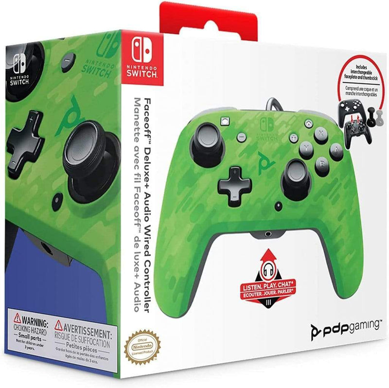 Kontroler PDP žični NINTENDO SWITCH FACEOFF DELUXE CONTROLLER + AUDIO PDP kamuflažno zelen 708056067724