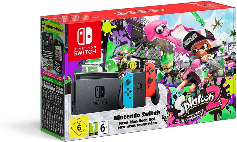 KONZOLA NINTENDO SWITCH + NEON RED & BLUE JOY-CON + SPLATOON 2 045496452346