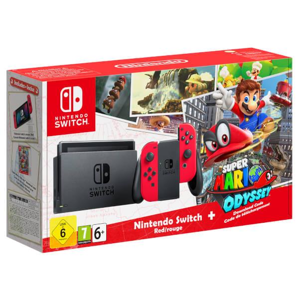 KONZOLA NINTENDO SWITCH + RED JOY-CON + SUPER MARIO ODYSSEY 045496452391