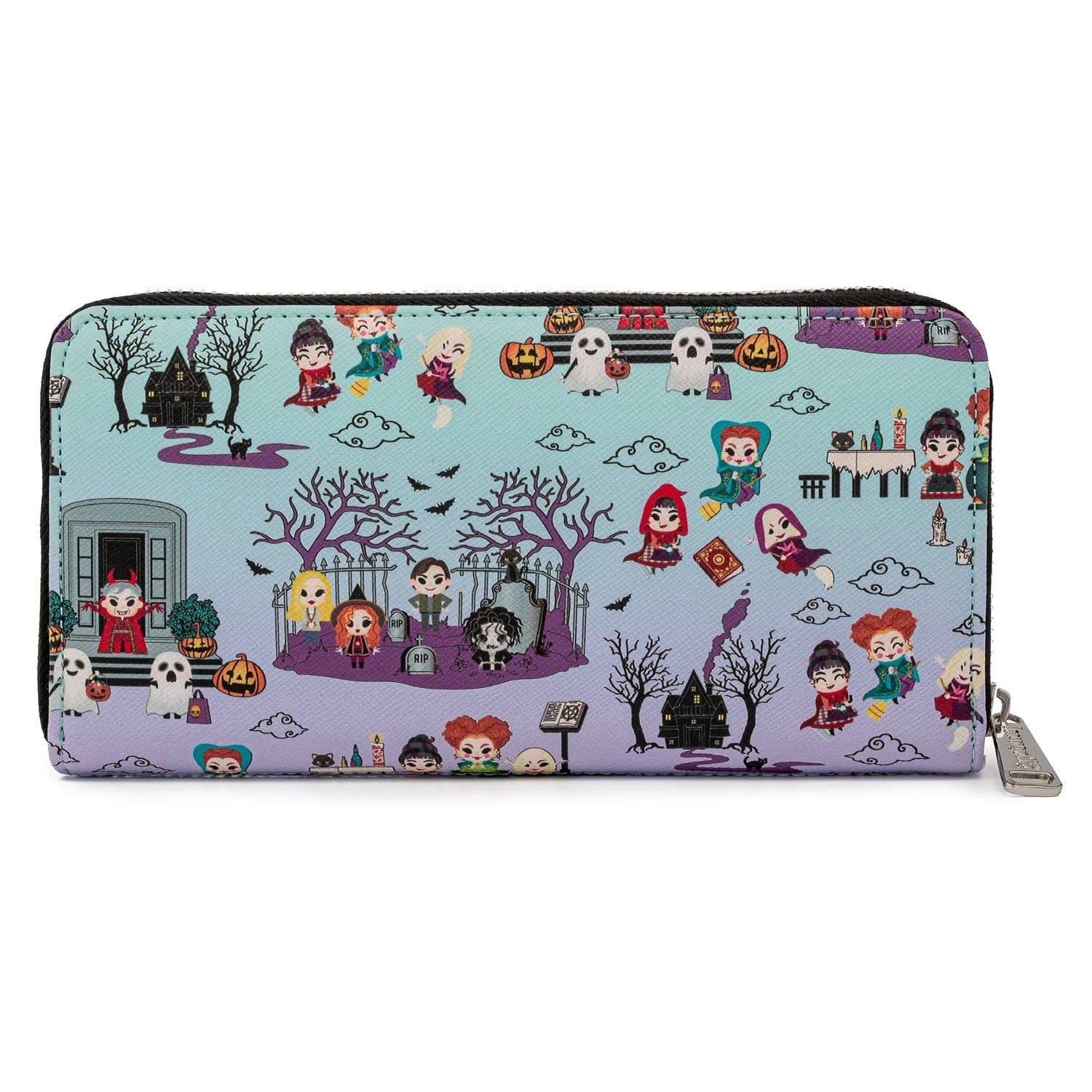 LOUNGEFLY DISNEY HOCUS POCUS SCENE AOP ZIP AROUND DENARNICA 671803377745