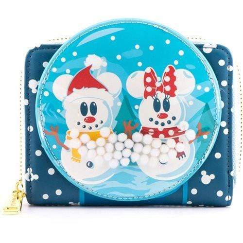 LOUNGEFLY DISNEY SNOWMAN MICKEY MINNIE SNOW GLOBE DENARNICA 671803382770