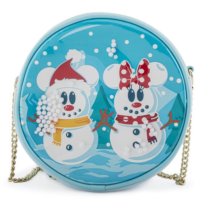 LOUNGEFLY DISNEY SNOWMAN MICKEY MINNIE SNOW GLOBE TORBA 671803382817