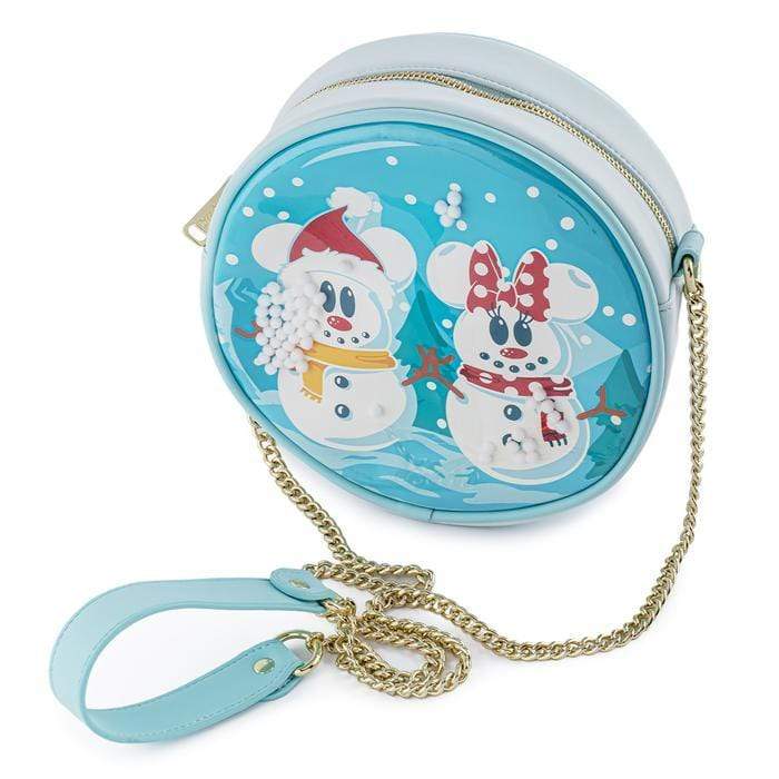 LOUNGEFLY DISNEY SNOWMAN MICKEY MINNIE SNOW GLOBE TORBA 671803382817