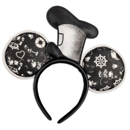 LOUNGEFLY DISNEY STEAMBOAT WILLIE APPLIQUE HAT ROPE PIPING EARS TRAK ZA LASE 671803372009