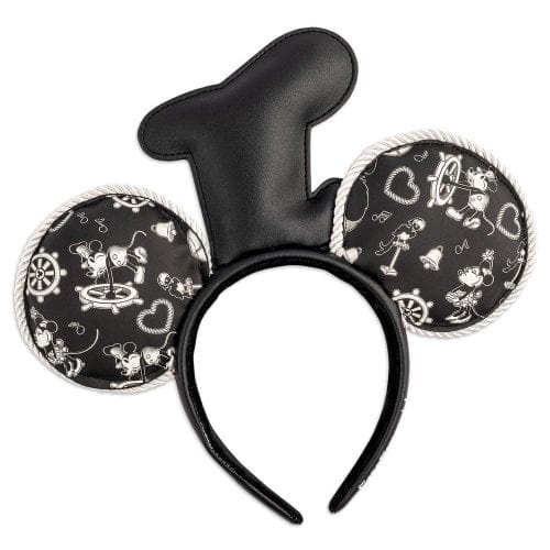 LOUNGEFLY DISNEY STEAMBOAT WILLIE APPLIQUE HAT ROPE PIPING EARS TRAK ZA LASE 671803372009