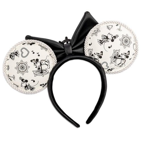 LOUNGEFLY DISNEY STEAMBOAT WILLIE EARS BOW ROPE PIPING TRAK ZA LASE 671803372016