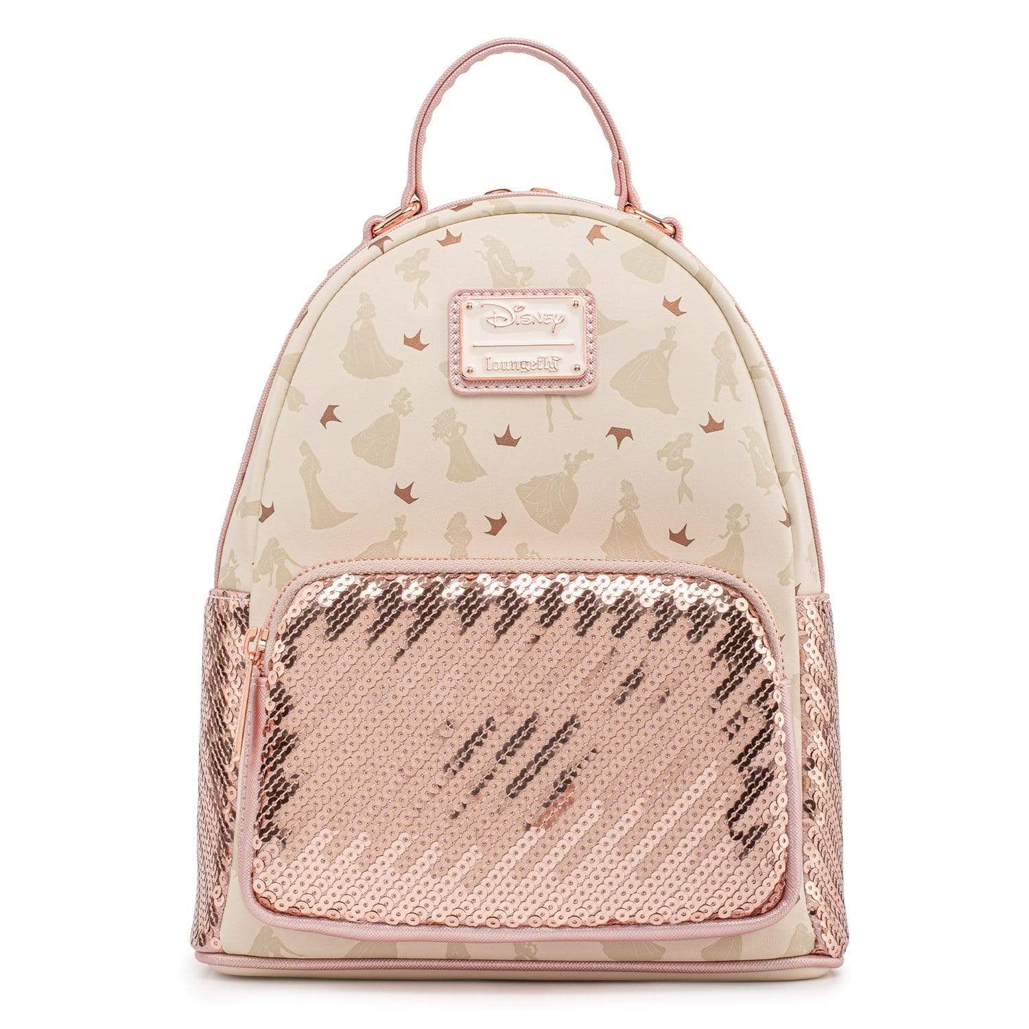 LOUNGEFLY DISNEY ULTIMATE PRINCESS AOP SEQUIN MINI NAHRBTNIK 671803378254