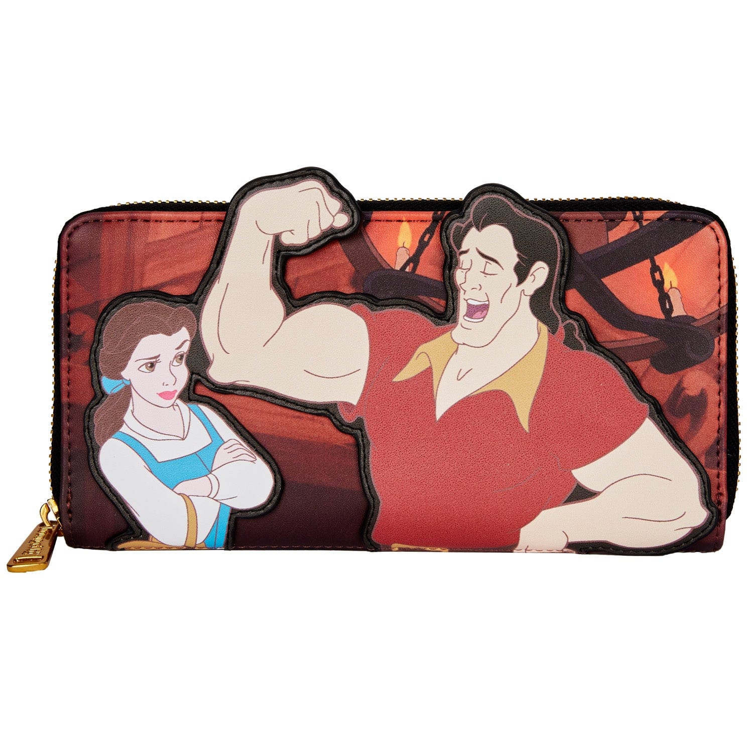 LOUNGEFLY DISNEY VILLAINS SCENE GASTON ZIP AROUND DENARNICA 671803403697