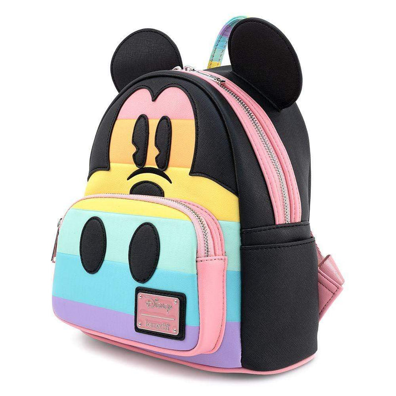 LOUNGEFLY LF DISNEY MICKEY MOUSE PASTEL RAINBOW MINI BACKPACK 671803310803