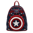 LOUNGEFLY MARVEL CAPTAIN AMERICA 80TH ANNIVERSARY FLORAL SHEILD MINI NAHRBTNIK 671803378544