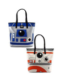 LOUNGEFLY STAR WARS R2D2 BB8 2 SIDED BIG FACE TOTE BAG 192232000290