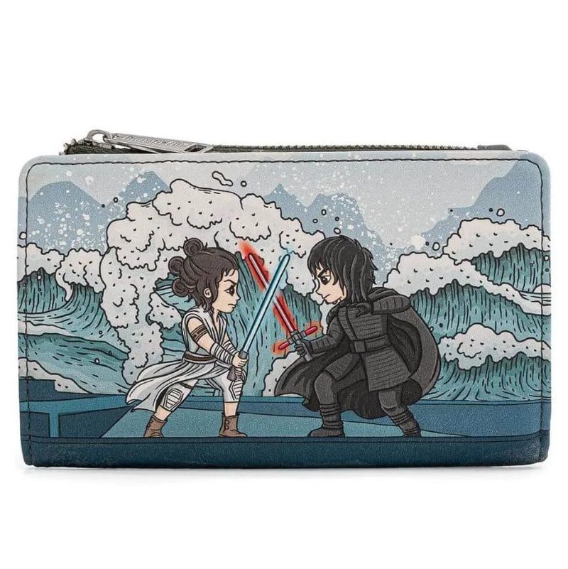 LOUNGEFLY STAR WARS REY KYLO FAUX LEATHER BI FOLD DENARNICA 671803371521