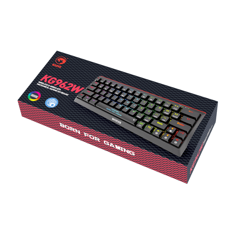 MARVO KG962W MECHANICAL GAMING BREZŽIČNA TIPKOVNICA 6932391925454