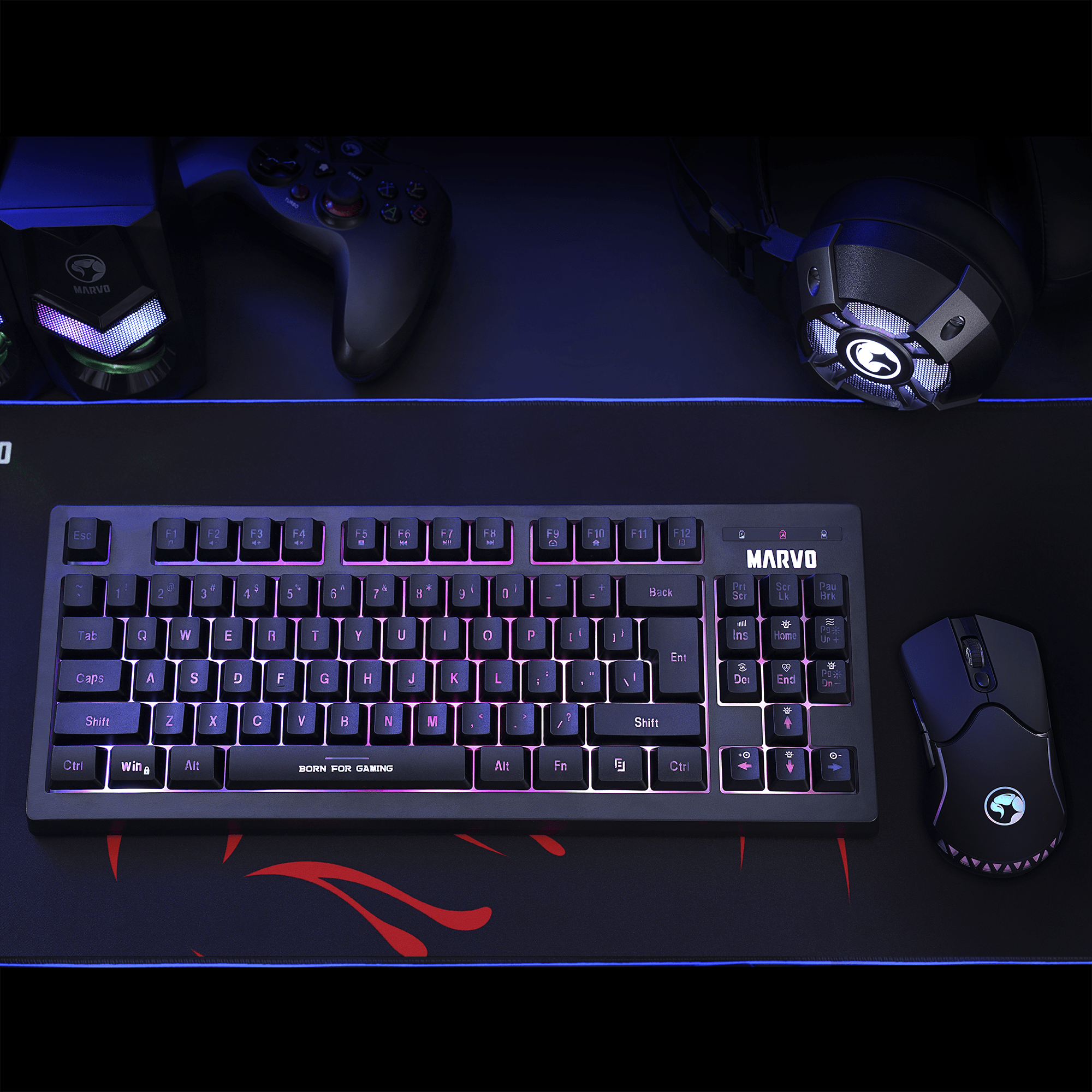 MARVO KW516 BREZŽIČNI GAMING COMBO SET (2in1) 6932391925614