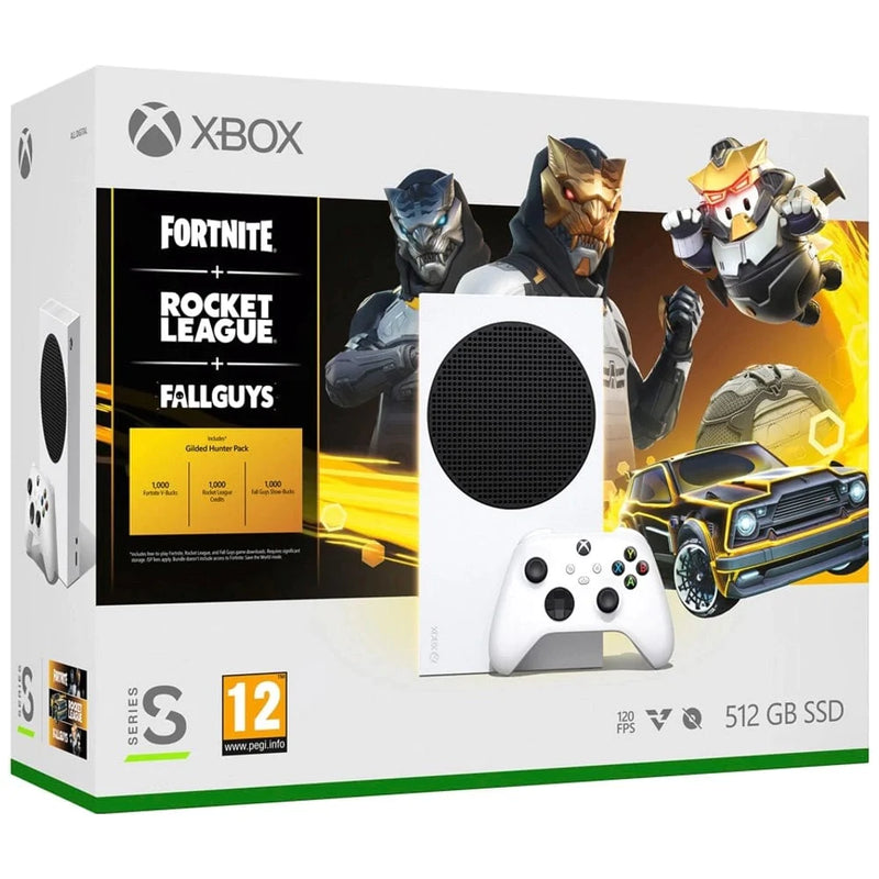 MICROSOFT CONSOLE XBOX SERIES S + FORTNITE+ROCKET LEAGUE+FALLGUYS 196388102747