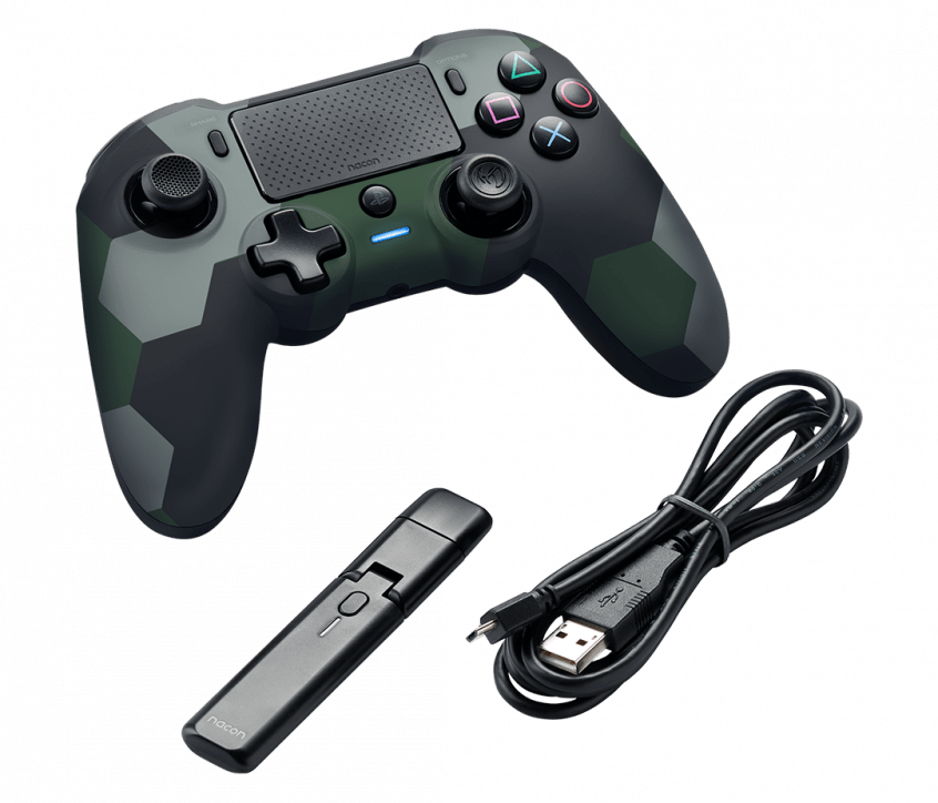 NACON PS4 ASYMMETRIC WIRELESS CONTROLLER GREEN CAMO IGRALNI PLOŠČEK 3665962010114
